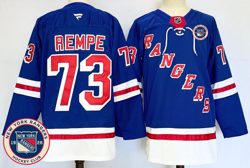 Men New York Rangers #73 Rempe Blue Fanatics 2025 NHL Jersey style 2->new york rangers->NHL Jersey